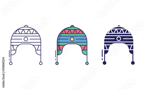 Outline Chullo vector icon