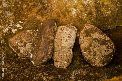 ancient colombian indigenous statue hecra in stone