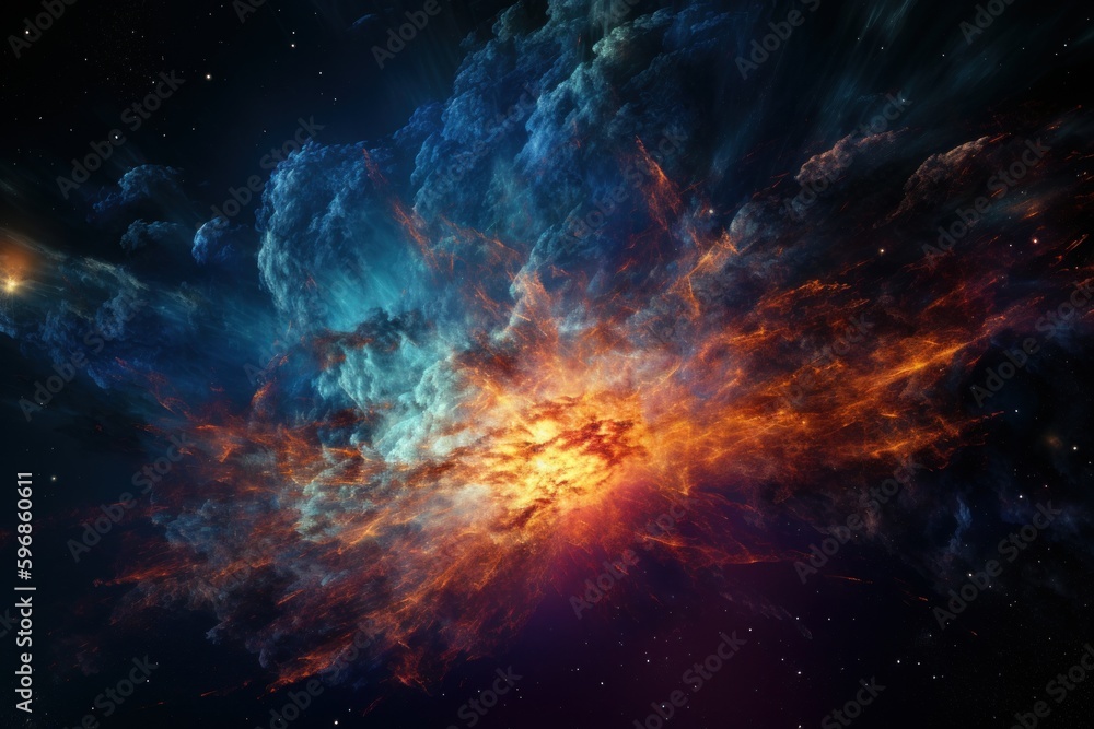 Ethereal Display of Supernova Explosion, Generative AI