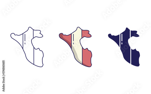 Outline Peru Map vector icon
