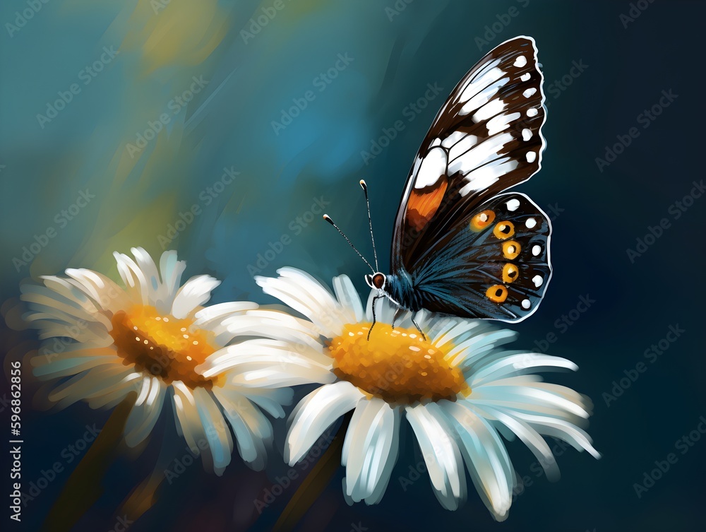 butterfly on flower (Generative AI)