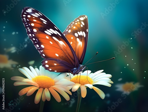 butterfly and flower (Generative AI)