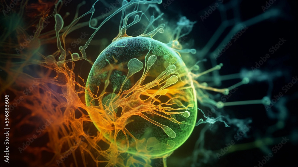 Beautiful 3d rendering of stem cell microscope. perfect background for ...