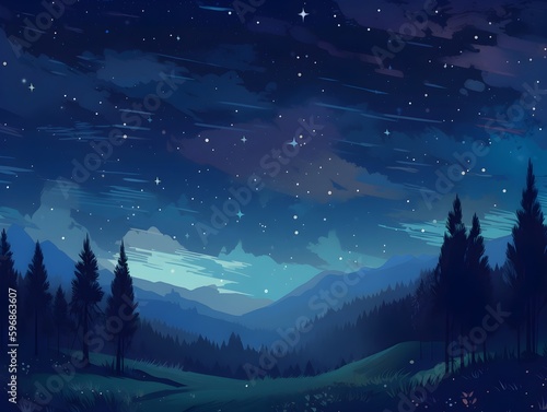 winter forest landscape (Generative AI)