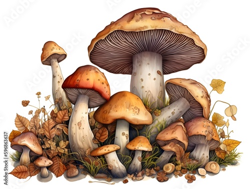 group of mushrooms (Generative AI)