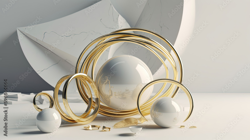 3D rendered look abstact white balls. Generative Ai 3D rendered look abstact white balls. Generative Ai