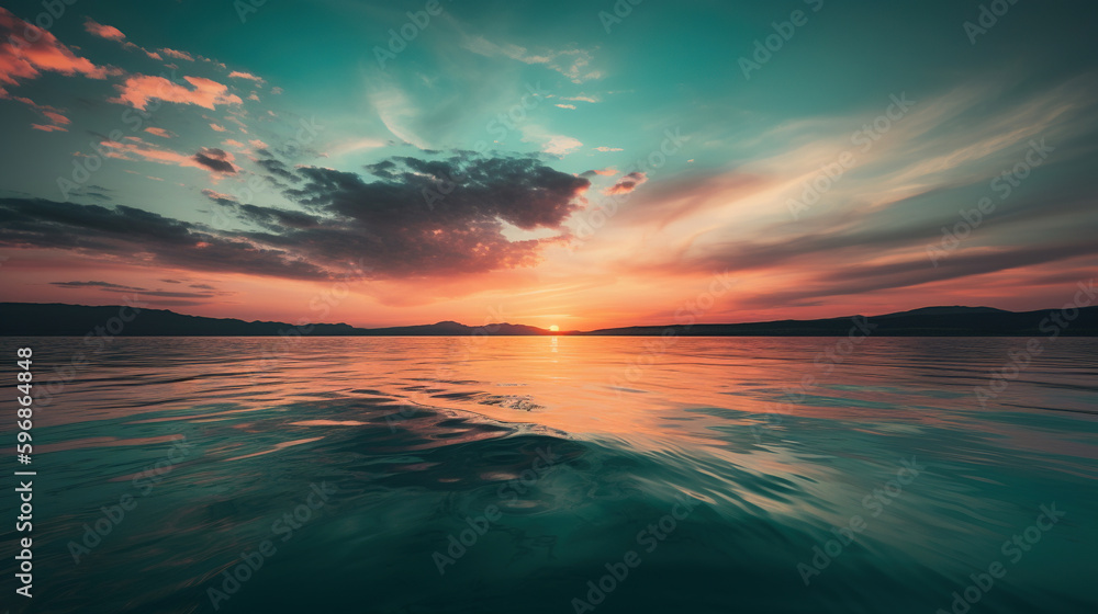 sunset over the sea. Generaive Ai