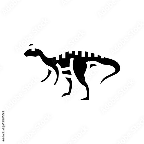 allosaurus dinosaur animal glyph icon vector illustration
