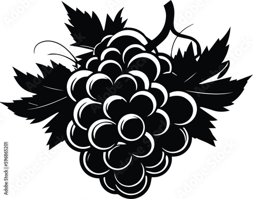 Grapes Logo Monochrome Design Style 