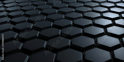 Full Frame Of Abstract Pattern  dark blue cells  polygons 