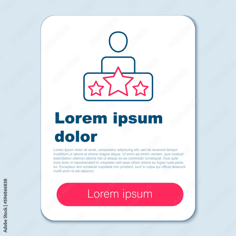 Line Actor star icon isolated on grey background. Colorful outline concept. Vector Line Actor star icon isolated on grey background. Colorful outline concept. Vector