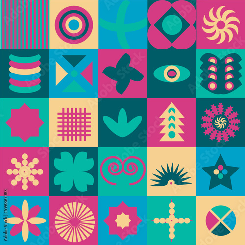  Abstract geometric shapes vector design.New Geo shapes pattern funky geometric form design vector.Geo vector web illustration
