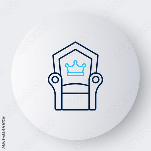 Line Medieval throne icon isolated on white background. Colorful outline concept. Vector