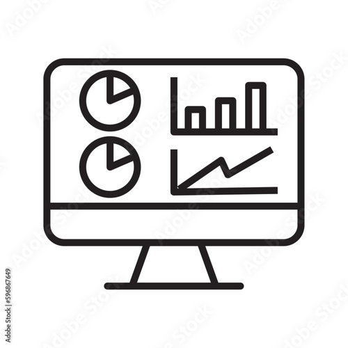 Dashboard admin line icon User panel template, data analysis, agency, graph, business