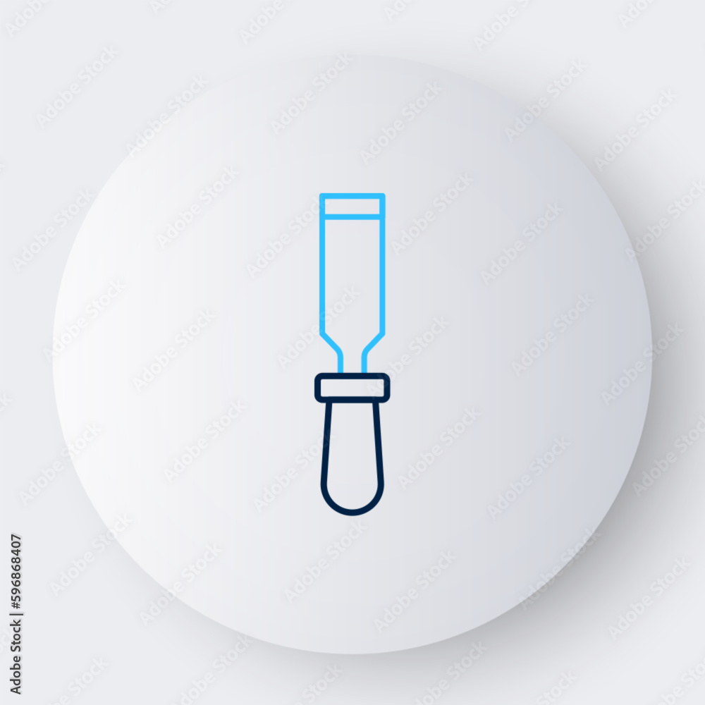 Line Chisel tool for wood icon isolated on white background. Colorful outline concept. Vector Line Chisel tool for wood icon isolated on white background. Colorful outline concept. Vector