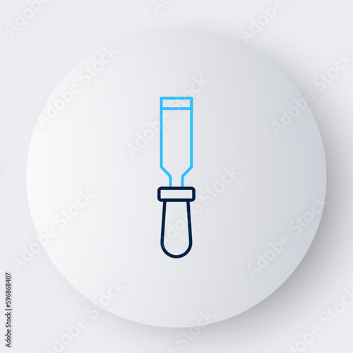 Line Chisel tool for wood icon isolated on white background. Colorful outline concept. Vector