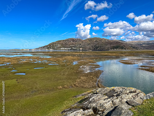 View of the Barmouth Estuary during high tide. Selective focus photo