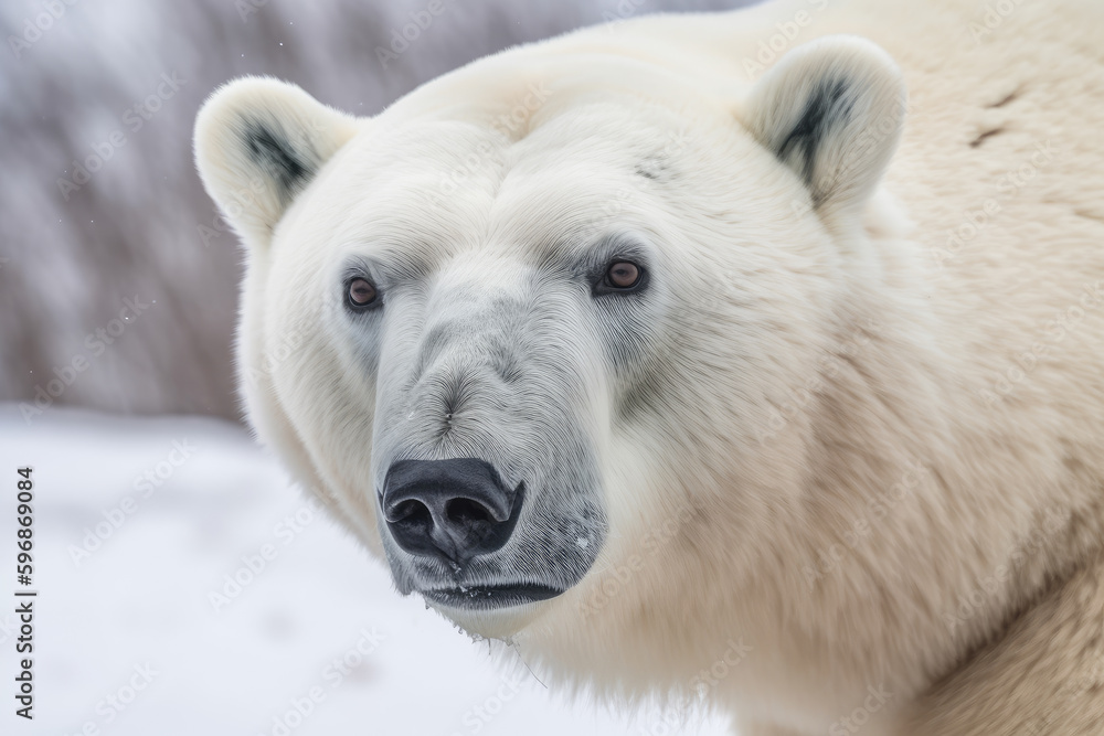 polar bear looking at the camera, beautiful background, ai generated. polar bear looking at the camera, beautiful background, ai generated.