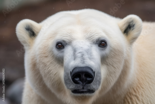 polar bear looking at the camera, beautiful background, ai generated.