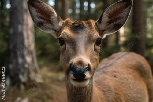 deer looking at the camera, ai generated.