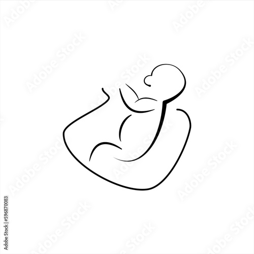 midwife icon, baby save, midwife and baby