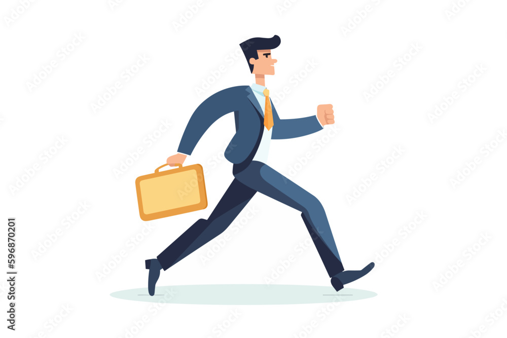 businessman running with briefcase businessman running with briefcase