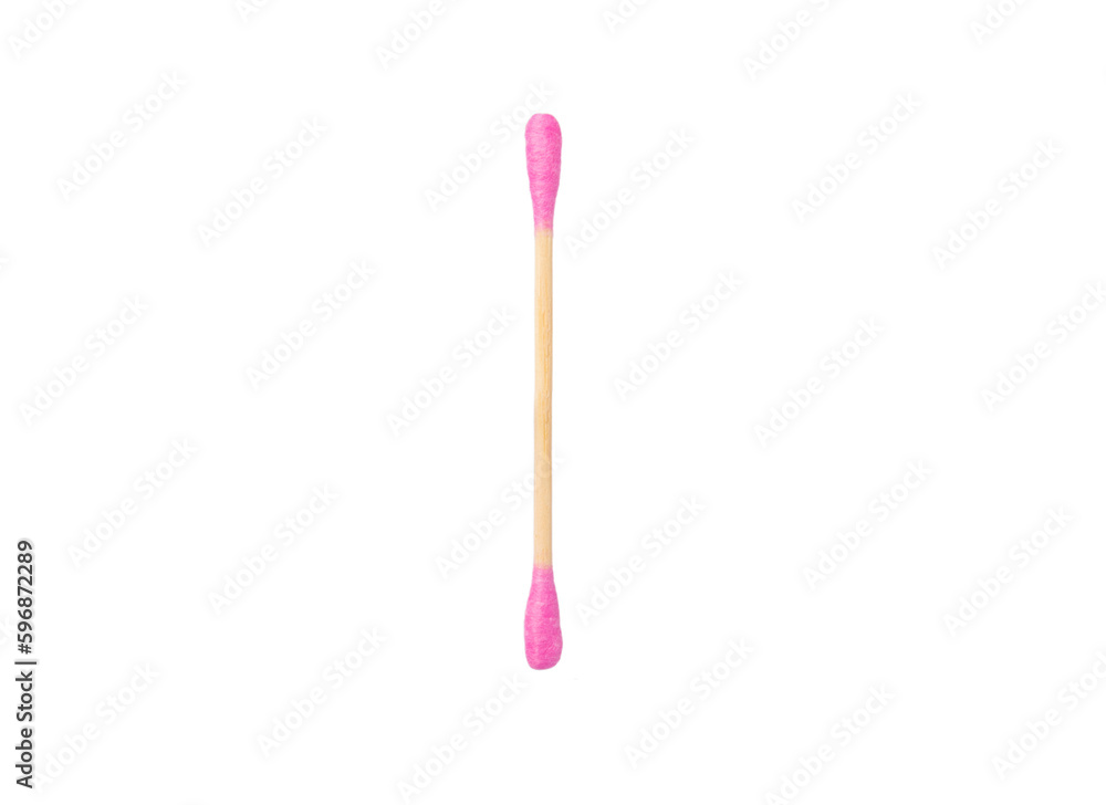 New clean cotton swab isolated on white background. Close-up. New clean cotton swab isolated on white background. Close-up.