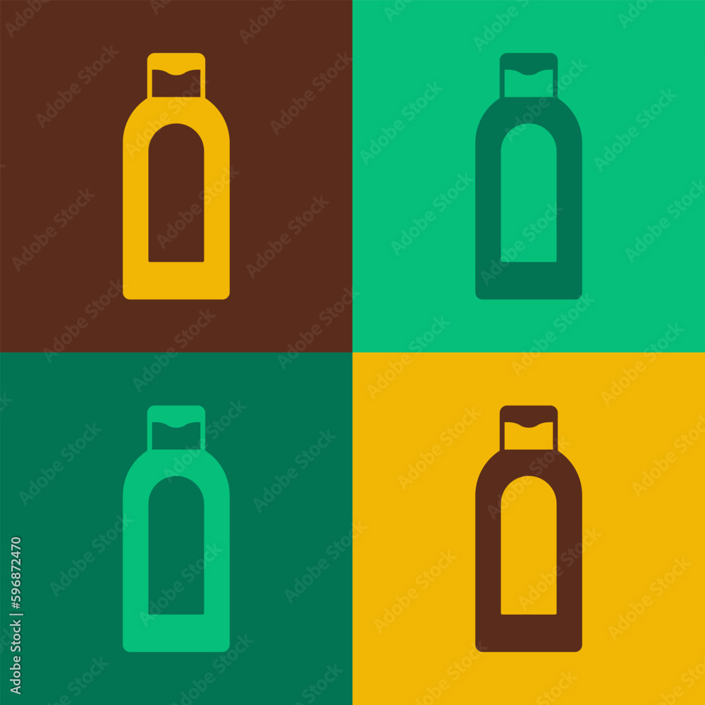 Pop art Bottle of shampoo icon isolated on color background. Vector Pop art Bottle of shampoo icon isolated on color background. Vector