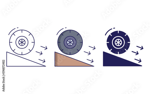 Friction force vector icon
