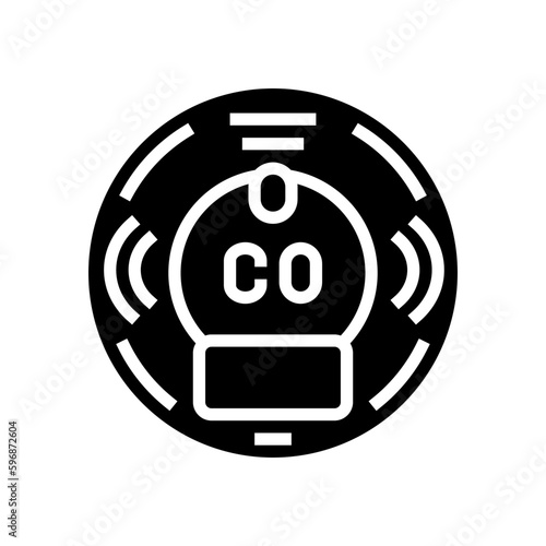 smart carbon monoxide detector home glyph icon vector illustration