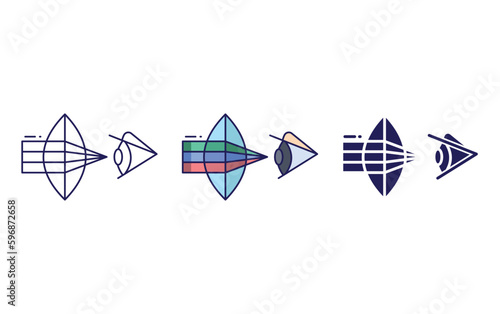 Optics physics vector icon