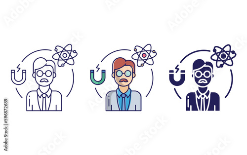 Physicist vector icon