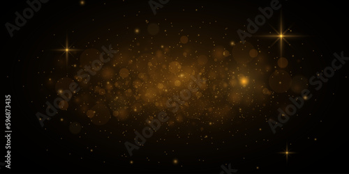 Shiny particle effect. Vector sparkles on a black background. Christmas light effect. Shiny magical dust particles. Sparks of dust and stars shine with a special light.