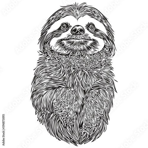 Sloth sketches, outline with transparent background, hand drawn illustration Sloths