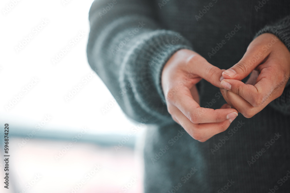Someone call the ambulance, theres gonna be an accident. Shot of an unrecognizable female experiencing paranoia at home. Someone call the ambulance, theres gonna be an accident. Shot of an unrecognizable female experiencing paranoia at home.