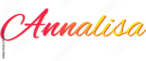 Annalisa - red and yellow color - female name - ideal for websites, emails, presentations, greetings, banners, cards, books, t-shirt, sweatshirt, prints

