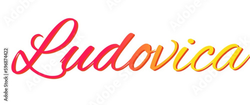 Ludovica - red and yellow color - female name - ideal for websites, emails, presentations, greetings, banners, cards, books, t-shirt, sweatshirt, prints
