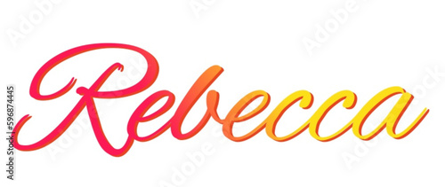 Rebecca - red and yellow color - female name - ideal for websites, emails, presentations, greetings, banners, cards, books, t-shirt, sweatshirt, prints
