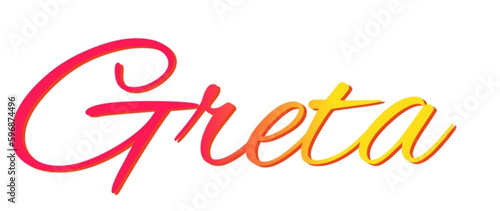 Greta - red and yellow color - female name - ideal for websites, emails, presentations, greetings, banners, cards, books, t-shirt, sweatshirt, prints
