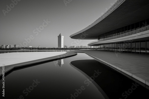 Minimalistic professional architecture photography. AI generative