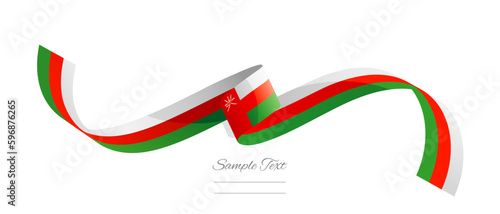 Omani flag ribbon vector illustration. Oman flag ribbon on abstract isolated on white color background