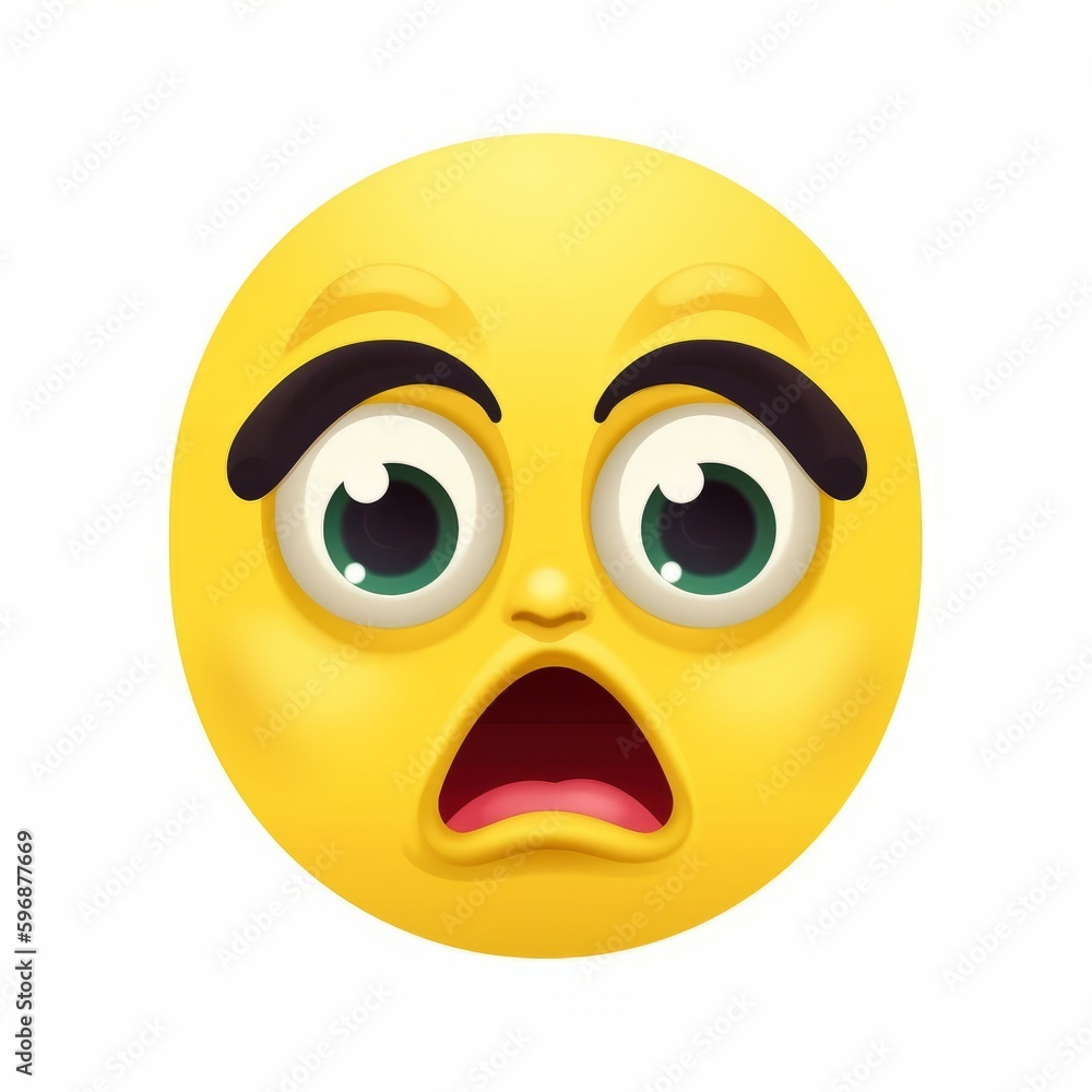 A digital illustration of a yellow emote face. Generative AI. A digital illustration of a yellow emote face. Generative AI.