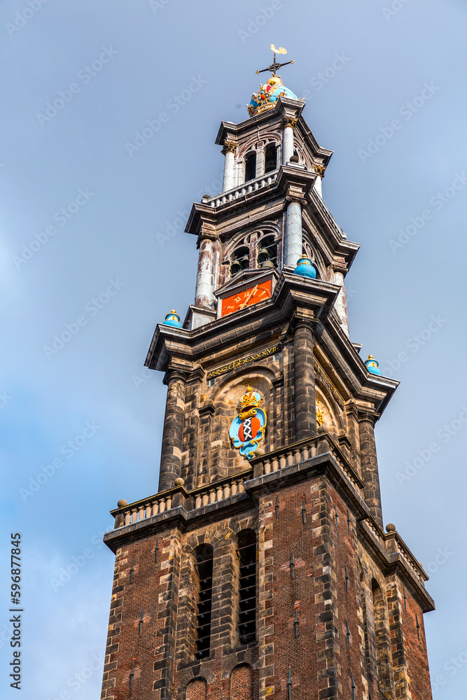 The Westerkerk, a reformed church within Dutch Protestant Calvinism in Amsterdam, Netherlands.
