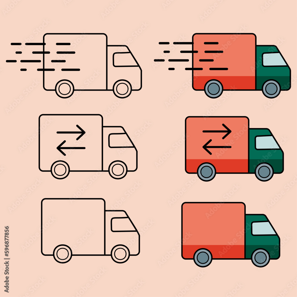 Truck icon for mobile apps and websites. machine symbol Truck icon for mobile apps and websites. machine symbol