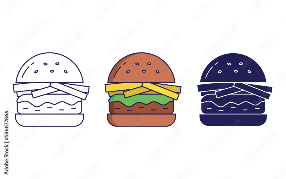 Fototapeta premium tasty burger vector icon
