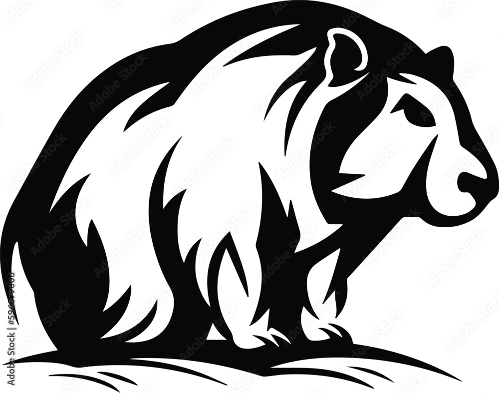 Capybara Logo Monochrome Design Style
