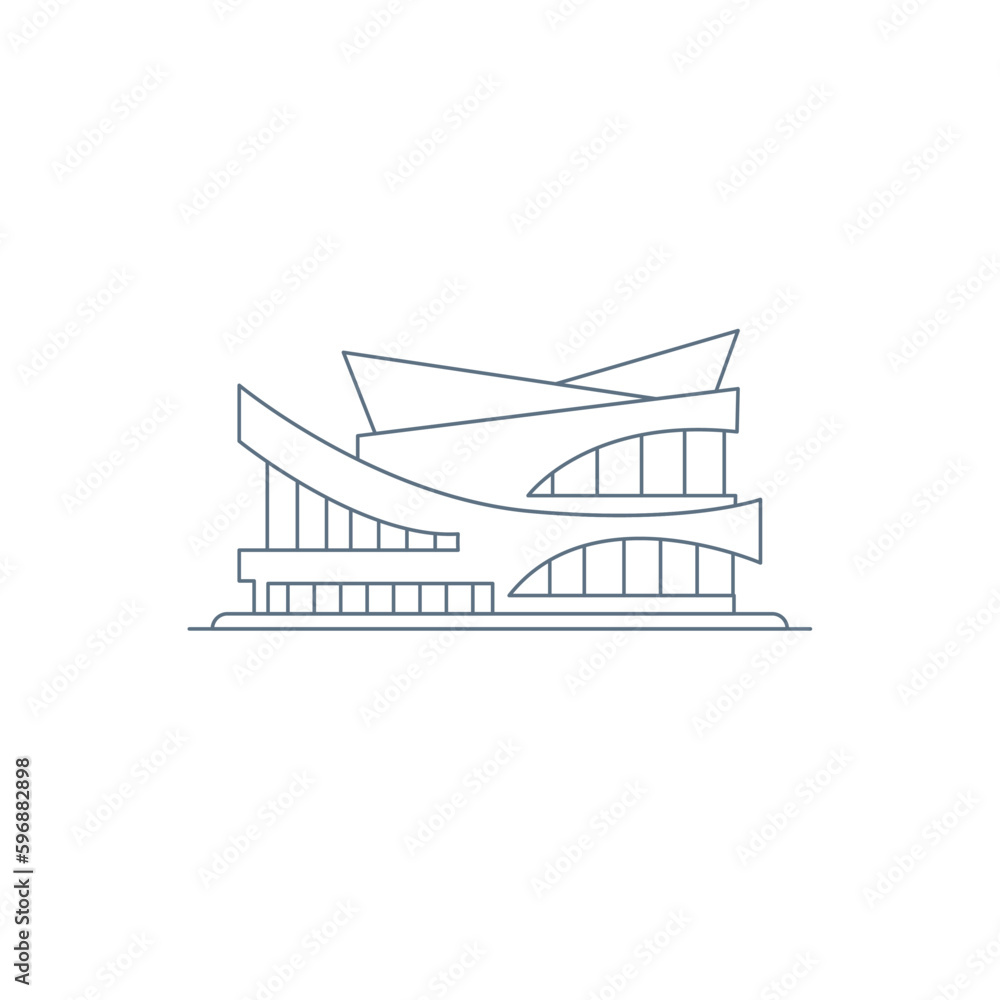 Front view of a stadium icon Outline style Vector Front view of a stadium icon Outline style Vector