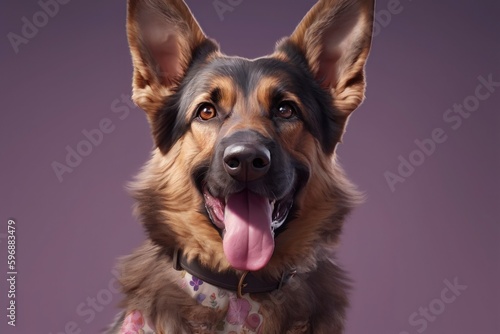 Portrait of a beautiful dog German Shepherd breed close-up. AI generated, human enhanced