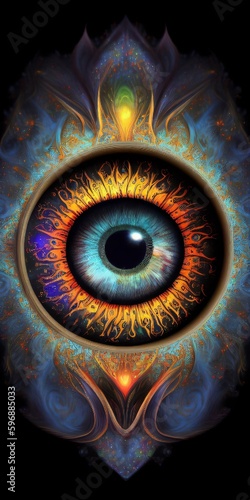 Auge in Buddhistischem Zirkel - generative AI