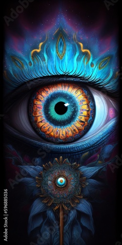 Auge in Buddhistischem Kreis - generative AI 